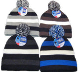 Men's Striped Pom Hat