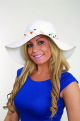 Ladies Colored Bead Band Summer Hat