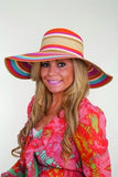 Ladies Multi Color Wide Brim Hat